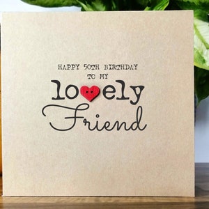 Friend 50th Birthday Card, Handmade 50th Birthday Card For Friend, Personalised Eco Friendly Card for Friend