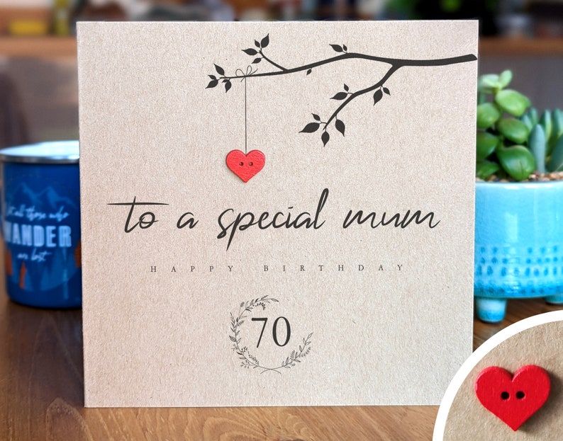 MUM 70th Birthday Card, Personalised Card for Mum, FAST POSTAGE, 70th ...