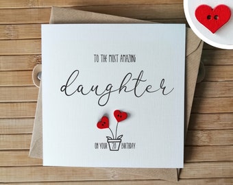 20th Birthday Card for Daughter, Daughter's 20th Handmade Birthday Card, Personalised Birthday Card for Child