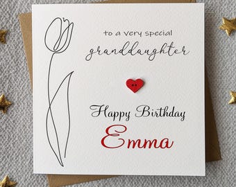 Granddaughter Birthday Card - Personalised