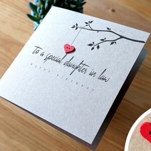 DAUGHTER IN LAW Birthday Card, Personalised Card for Daughter-in-law, Fast Postage, Handmade with Love, Eco Friendly bild 2