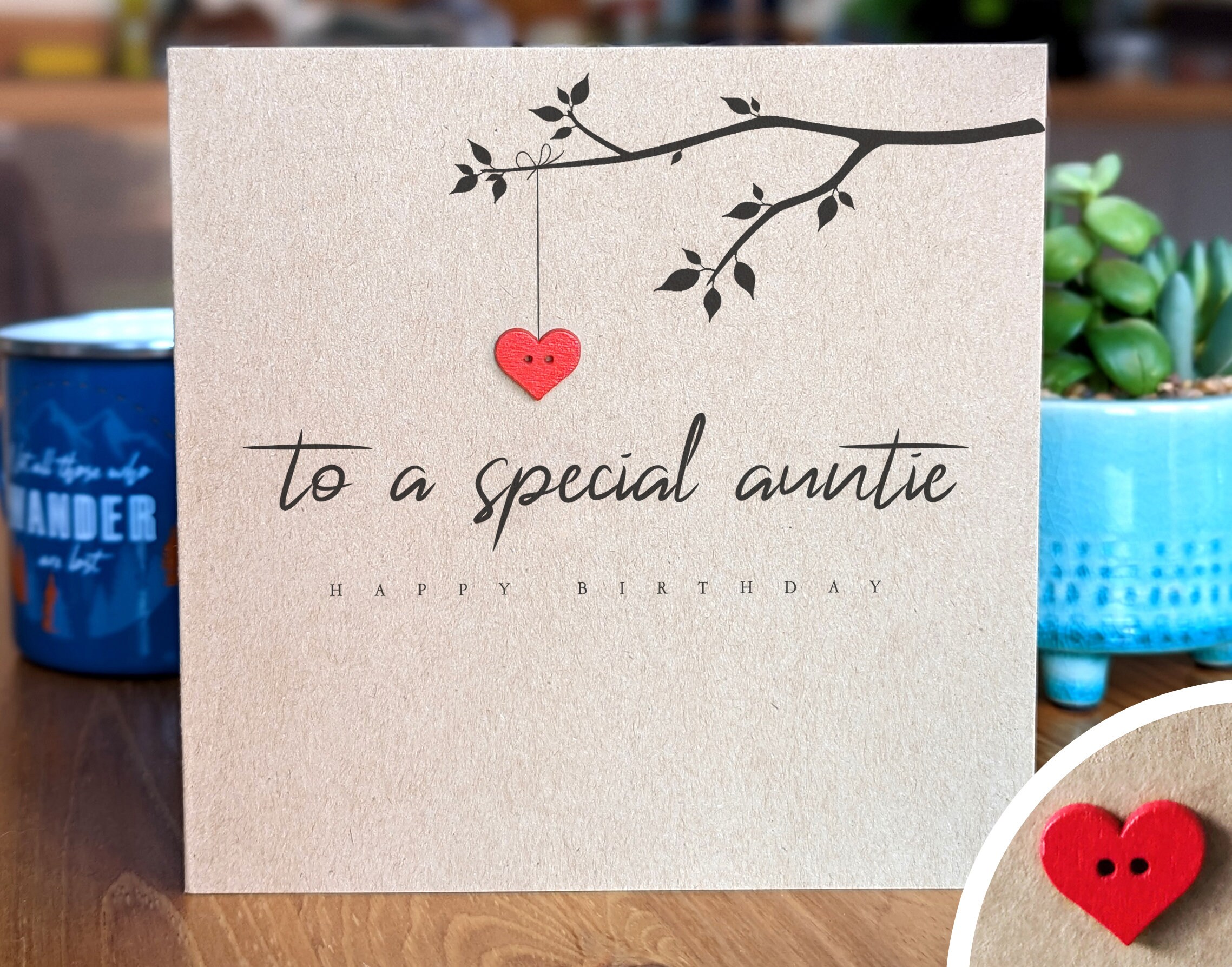 AUNTIE Birthday Card, Personalised Card for Aunt, Handmade With Love ...