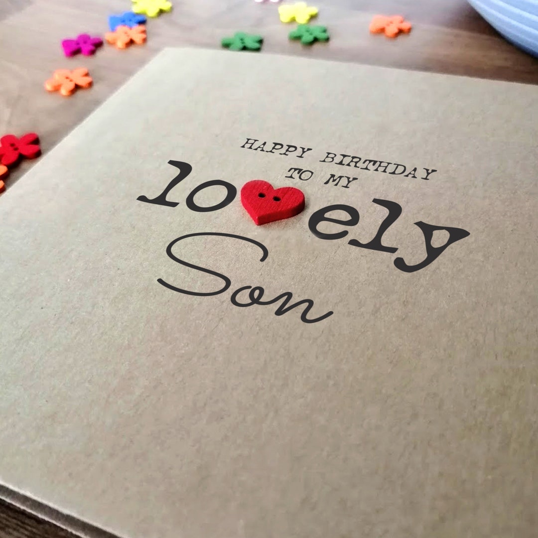 Son Birthday Card, Handmade Birthday Card for Son, Personalised Eco