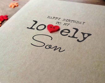 Son Birthday Card, Handmade Birthday Card For Son, Personalised Eco Friendly Card for Him