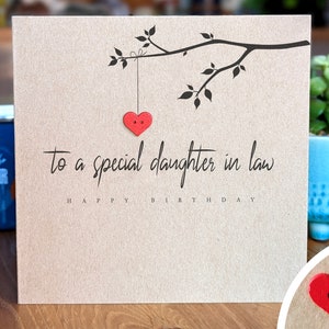 DAUGHTER IN LAW Birthday Card, Personalised Card for Daughter-in-law, Fast Postage, Handmade with Love, Eco Friendly bild 3