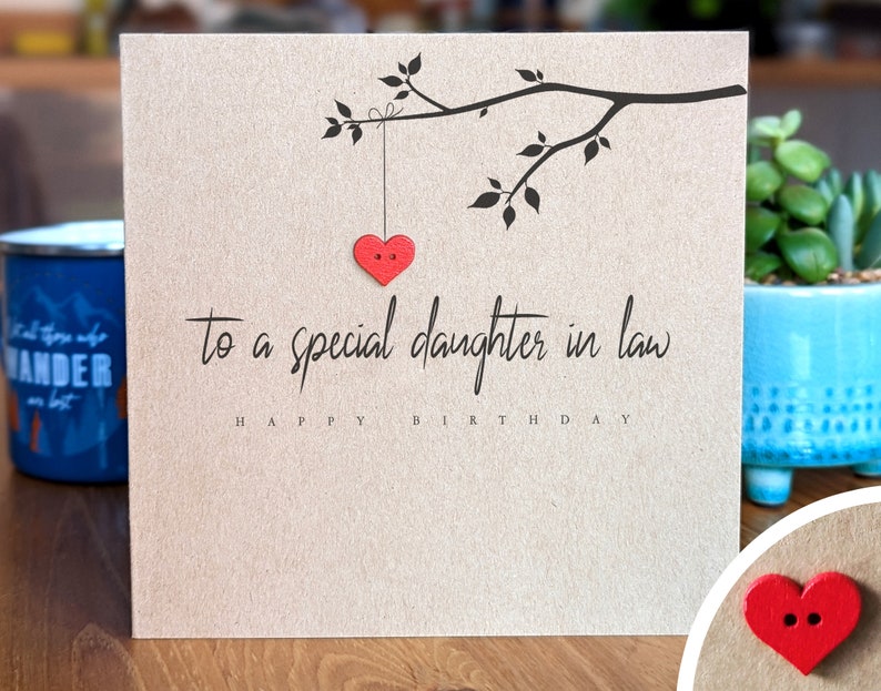 DAUGHTER IN LAW Birthday Card, Personalised Card for Daughter-in-law, Fast Postage, Handmade with Love, Eco Friendly bild 3