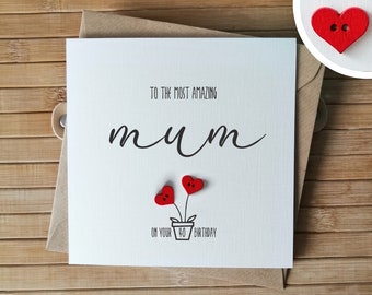 Tarjeta de cumpleaños número 40 para mamá, tarjeta de cumpleaños número 40 hecha a mano para mamá, tarjeta de cumpleaños número 40 personalizada para mamá