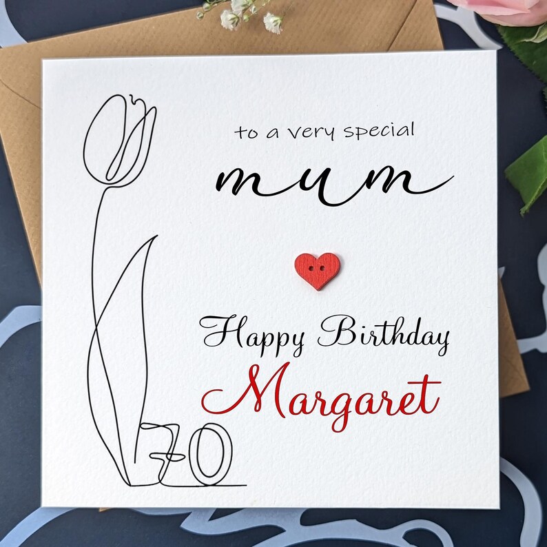 Mum 70th Birthday Card - Personalised - Etsy UK