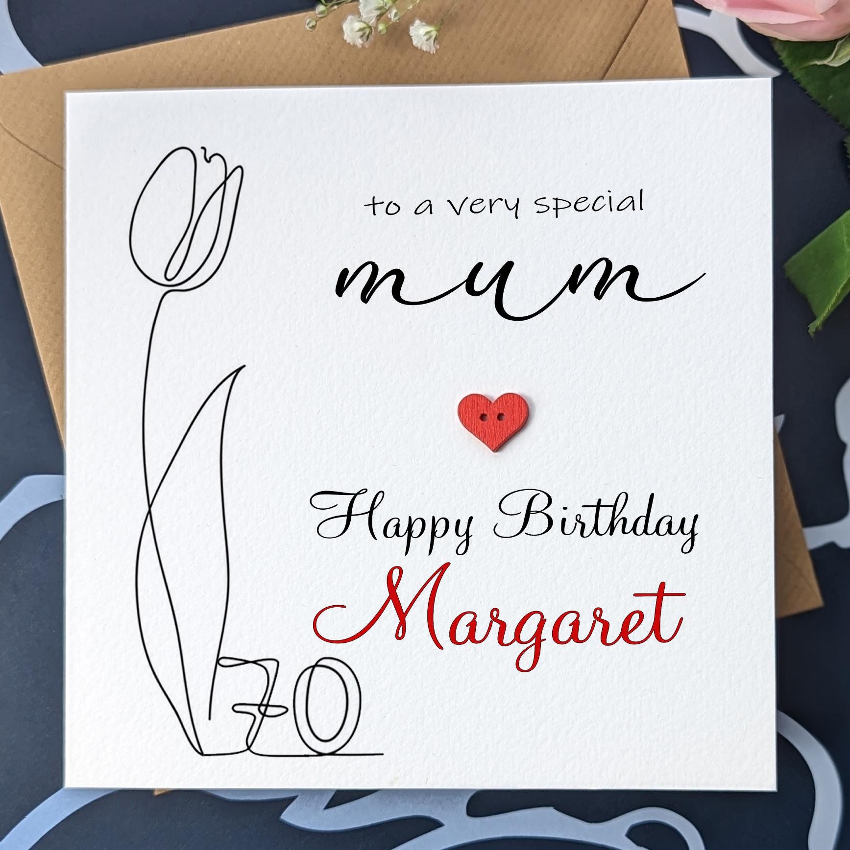 Mum 70th Birthday Card - Personalised - Etsy UK