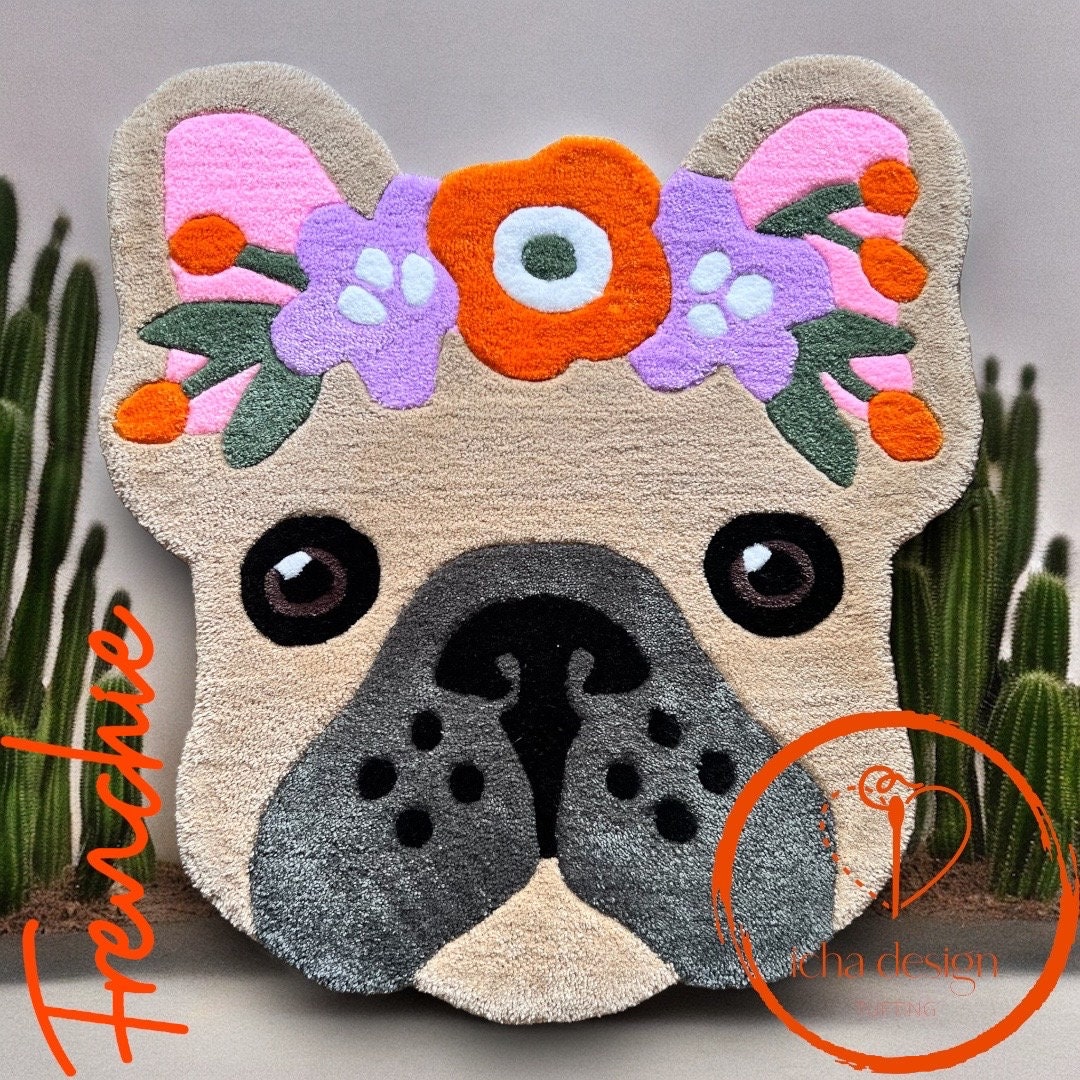 French Bulldog Rug | Frenchie Tufted Mat | French Bulldog Gift | French ...