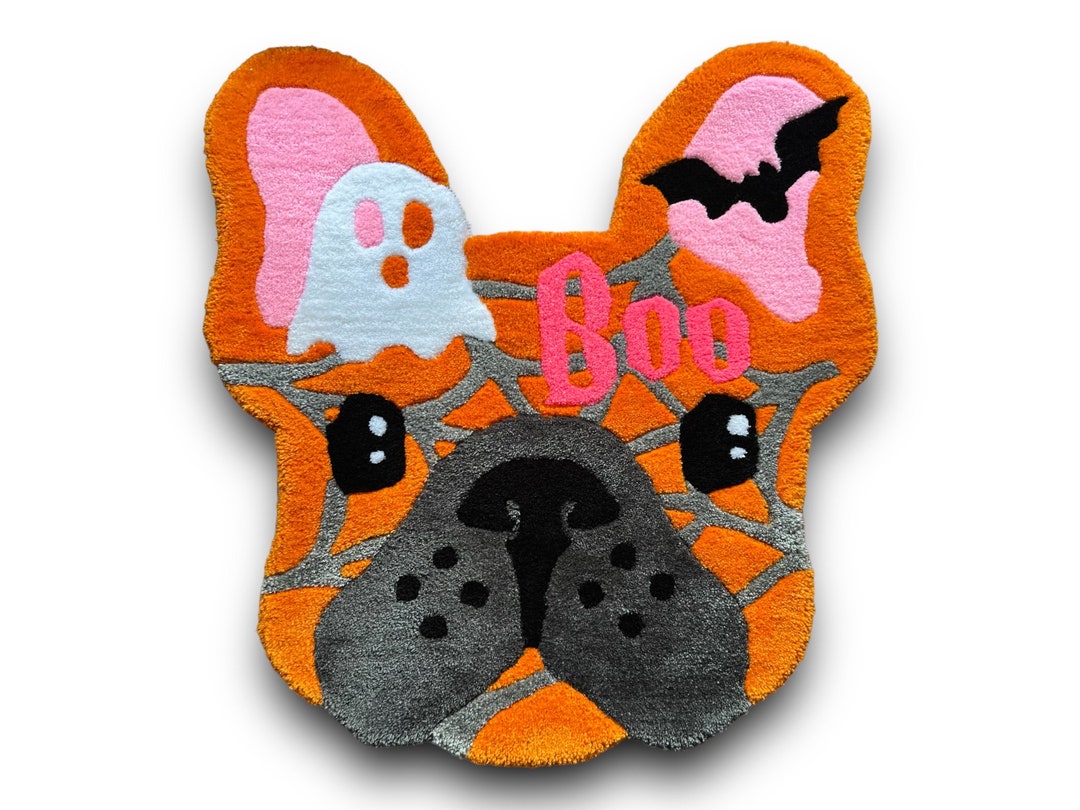 Halloween French Bulldog Rug Frenchie Tufted Mat French Bulldog Gift