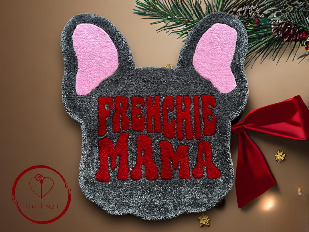 Frenchie Mama French Bulldog Rug Frenchie Tufted Name Mat Etsy