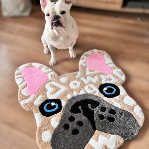 French Bulldog Rug Frenchie Tufted Mat French Bulldog Gift French ...