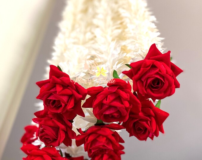 Jasmine, Flower Garland, Red Rose Flowers wedding Flowers, Garlands Etsy
