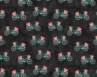 At Home by Cherry Guidry of Cherry Blossom Studio for Benartex - Bicycles on Slate