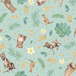 All Big Things Start Small by Beth Reed - for Studio E Fabrics - 7324-66 Animals on Sage - sold by the half yard