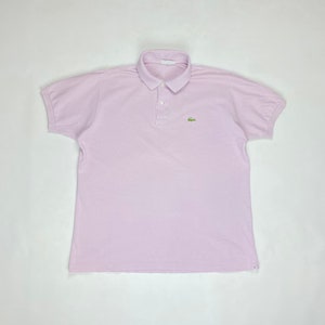 Polo Lacoste Logotipo Clásico Rosa Claro Hecho En Francia imagen 1