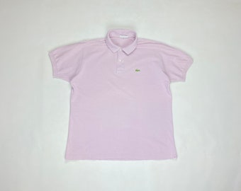 Polo Lacoste Logotipo Clásico Rosa Claro Hecho En Francia