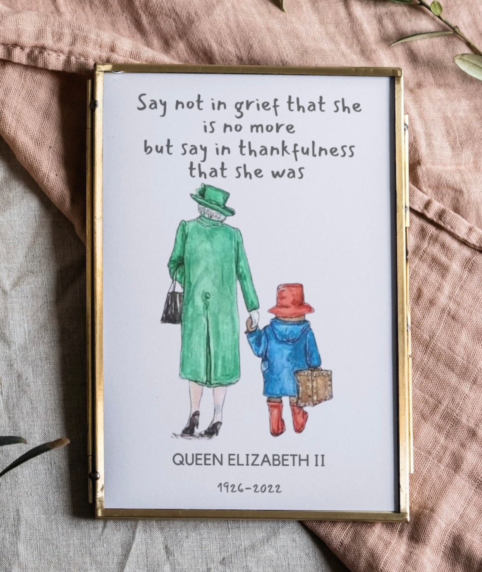 Queen Elizabeth II and Paddington Bear Quote Grief Memorial Etsy