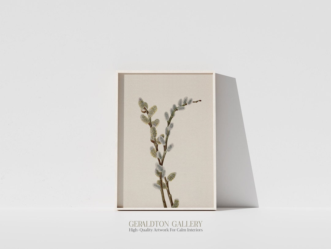 Vintage Botanical Art Minimal Nature Painting Printable Wall Etsy