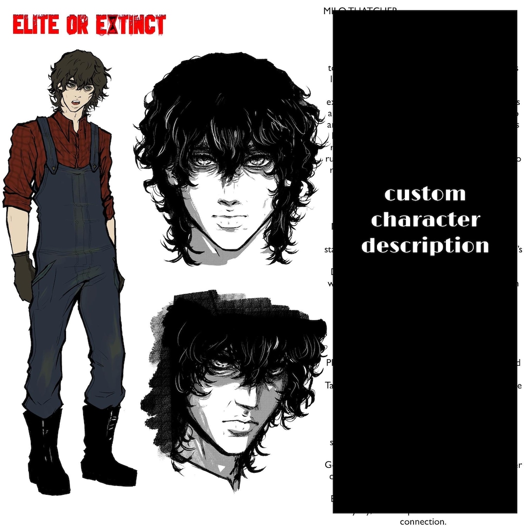 Custom Oc Layout Custom OC Concept Sheet (full Body + 2 Close-ups + Bio) - Etsy