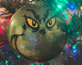 Grinch Glitter Ornament