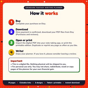 How it works: buy, download the PDF files from Etsy, open in your note-taking app or print. Digital file for personal use, nothing is shipped
