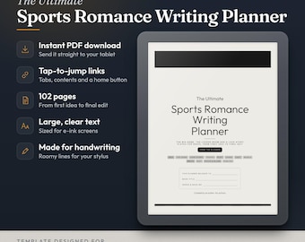 Sportromaner för skrivplanerare för reMarkable, Kindle Scribe & Boox, E-bläck-romaner för hockey
