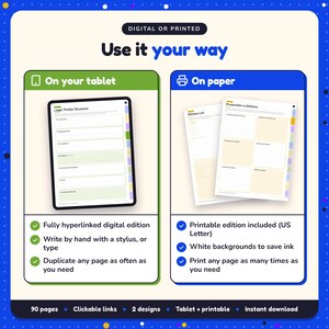 Use the Legal Thriller Writing Planner on your tablet as a hyperlinked digital planner, or print the US Letter printable edition