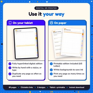 Use the Thriller Writing Planner on your tablet as a hyperlinked digital planner, or print the US Letter printable edition