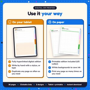 Use the Crime & Mystery Reading Journal on your tablet as a hyperlinked digital journal, or print the US Letter printable edition