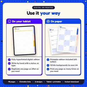 Use the 2027 Author Business Planner on your tablet as a hyperlinked digital planner, or print the US Letter printable edition