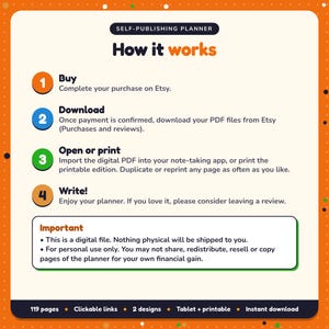How it works: buy, download the PDF files from Etsy, open in your note-taking app or print. Digital file for personal use, nothing is shipped