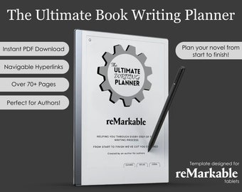 Remarkable 2 Book Writing Planner Template | Novel Writing Planner for Authors | Remarkable 2 Templates - Hyperlinked | Instant PDF Download