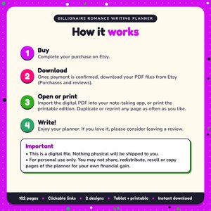 How it works: buy, download the PDF files from Etsy, open in your note-taking app or print. Digital file for personal use, nothing is shipped