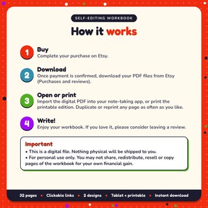 How it works: buy, download the PDF files from Etsy, open in your note-taking app or print. Digital file for personal use, nothing is shipped
