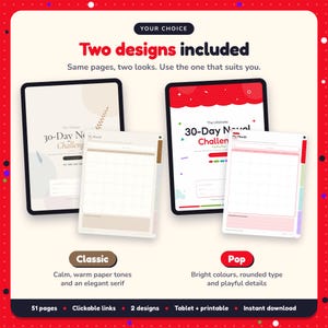 Two designs included with the 30-Day Novel Challenge: Classic and Pop
