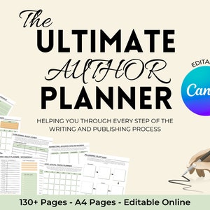 Bearbeitbarer Autorenplaner in Canva - Writers Planner - Novel Planner Online - Book Series Planner Workbook - Story Plot Canva Template