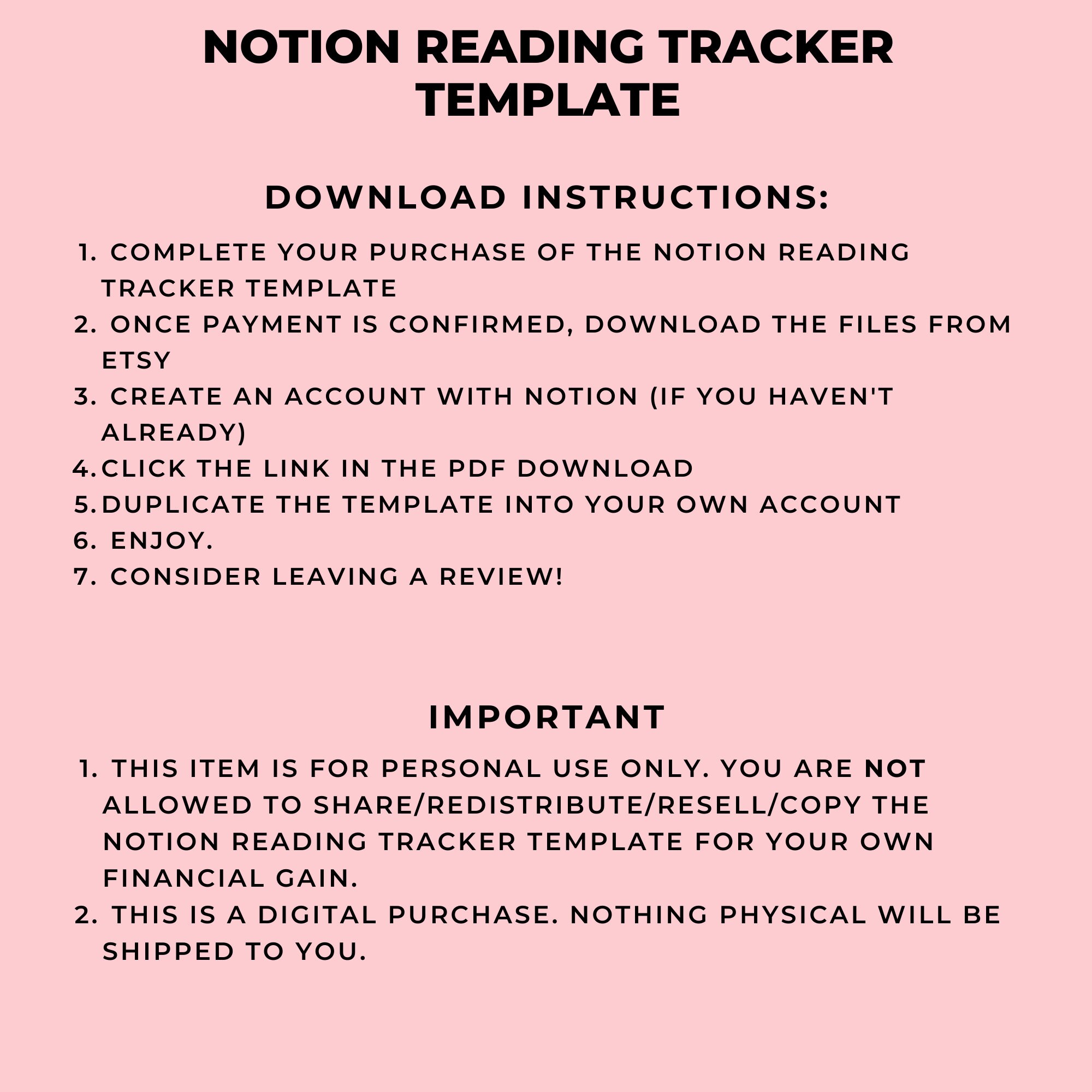 Notion Reading Tracker Template | Digital Book Journal (PDF Download ...