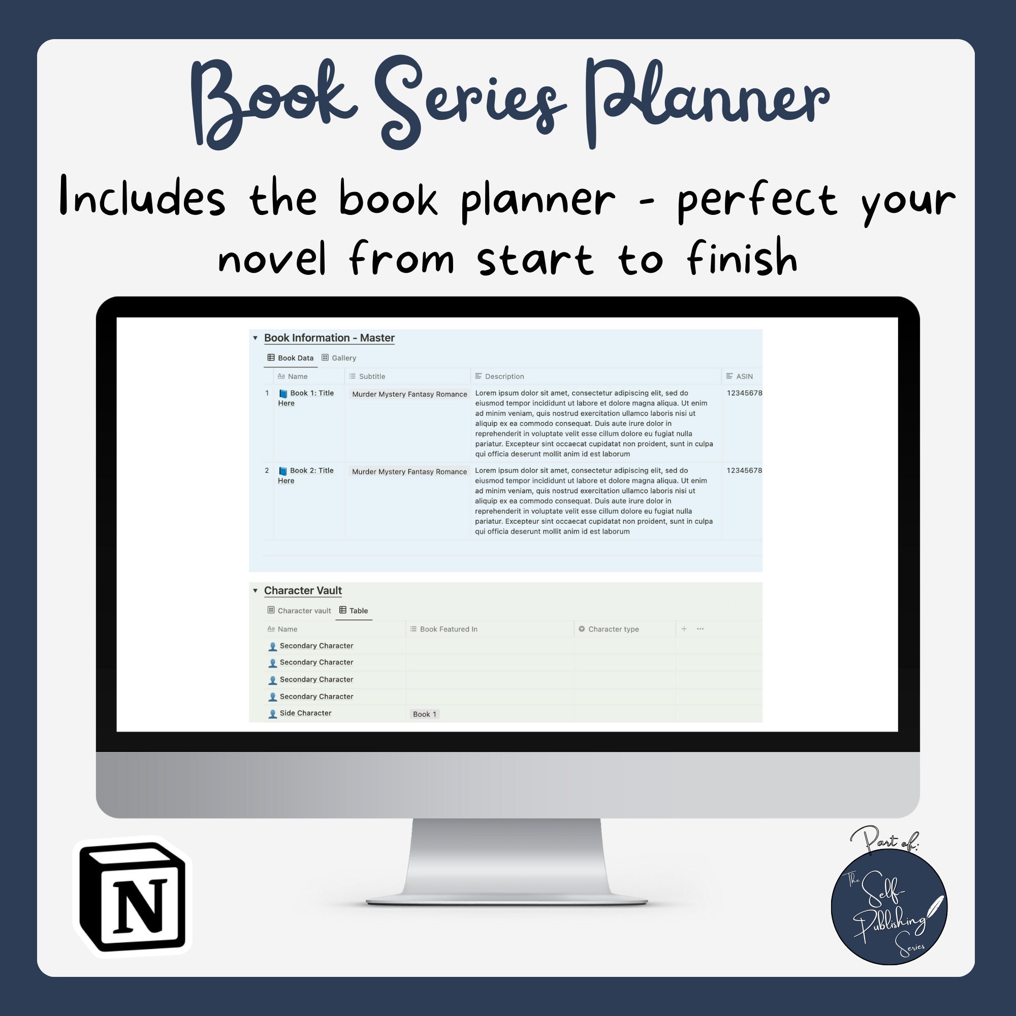 Notion Book Series Planner Template – Novel Writing Organizer (digital ...