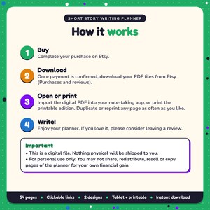 How it works: buy, download the PDF files from Etsy, open in your note-taking app or print. Digital file for personal use, nothing is shipped