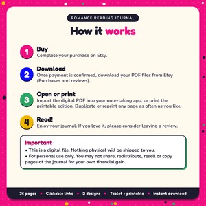 How it works: buy, download the PDF files from Etsy, open in your note-taking app or print. Digital file for personal use, nothing is shipped