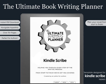 Best Kindle Scribe Novel Planner for Indie Authors and Self-Publishing | 70+ Page Writing Digital Template (PDF Download)