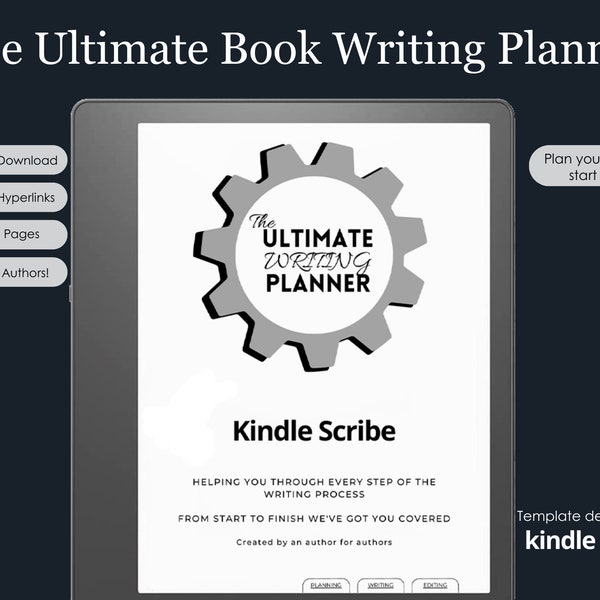 Kindle Scribe Book Writing Planner | Novel Writing Planner for Authors | Kindle Scribe Templates | Instant PDF Download | Writing Templates