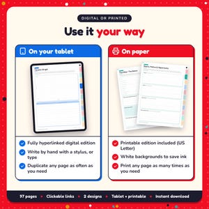Use the Crime Writing Planner on your tablet as a hyperlinked digital planner, or print the US Letter printable edition