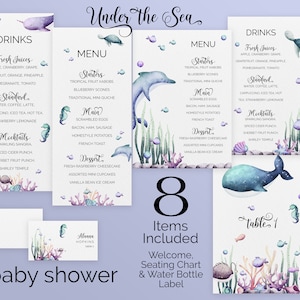 Ocean Baby Shower Seating Chart Bundle: Under the Sea Creatures (Digital Download) 1007