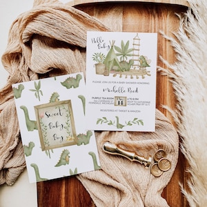Boho Dinosaur Baby Shower Invitation: Watercolor Dino Invite (Digital Download) 1011