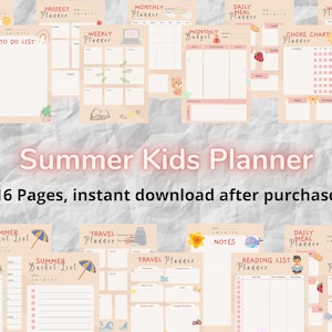 Kids school planner, Kids daily planner, planner for kids, Child Planner, Routine Planner, Daily Schedule, kids weekly planner