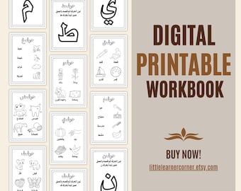 Arabic Alphabet Worksheets for Kids | Arabic Letters Coloring & Matching | Muslim Homeschool Printable | Alif Baa Taa Learning PDF Activity