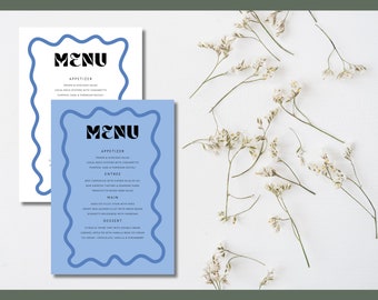 Modello di menu per addio al nubilato ad Amalfi - Tema italiano ondulato (download digitale)